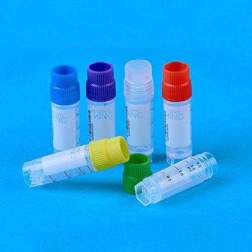 Self-Standing External Threads Cryogenic Vials Plastic CryoKING For Labs Sterile, O-ring Free