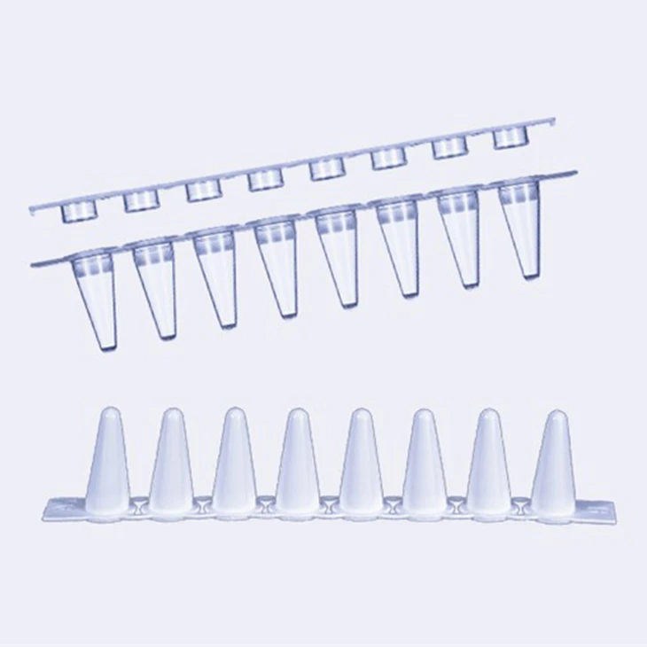 Tiwbiau A Phlatiau Biologix PCR QPCR {{{0}}.1ml 0.2ml Deunydd PP Clir A Gwyn Am Ddim O DNase RNase Ac Endotoxin